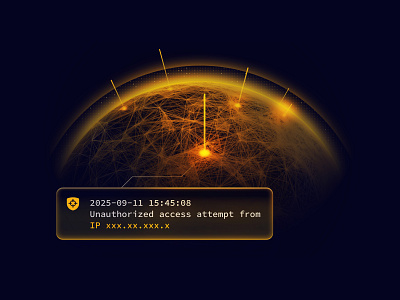Sector-Specific Threat Intelligence Illustration alert attack cybersecurity dark design graphic design illustration marketing network security ui web