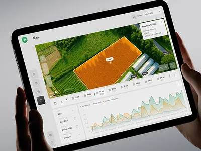 Smart Farm Dashboard - Maps Page agriculture agritech agro technology clean dashboard farmanalytics farming app farmingsolutions futureoffarming green house monitoring maps modern monitoring monitoring app plantanalytics smart farm smartagriculture