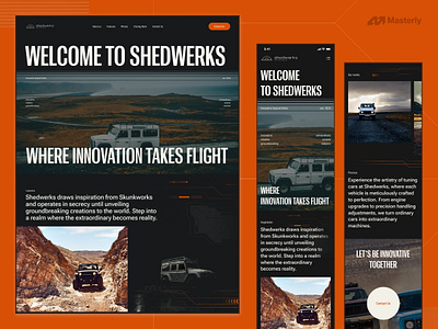 UI&UX Design for Automotive Brand Landing Page | Masterly brand identity branding car brand car tuning custom builds design landing page landing page design logo mobile design mobile friendly responsive responsive design ui uiux uiux design ux web design website website design