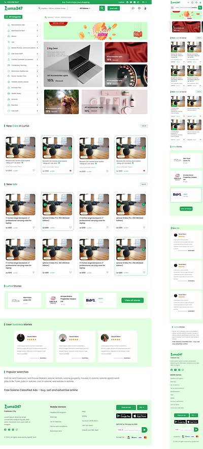 E-commerce Website branding ui
