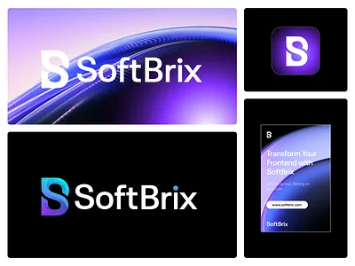 SoftBrix Logo Design Brand Identity, SB letter agency app brand identity branding business combination mark corporate design designer graphic design letter logo lettermark logo monogram sass sb letter logo soft startup tech technology