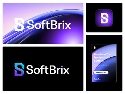 SoftBrix Logo Design Brand Identity, SB letter agency app brand identity branding business combination mark corporate design designer graphic design letter logo lettermark logo monogram sass sb letter logo soft startup tech technology