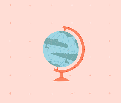 Globe crocodile globe illustration map metaphor procreate texture topography travel