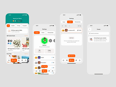 walk Win – Redeem Rewards Screen cashback app clean interface daily steps fitness app gift card app health tracker mobile app modern ui redeem screen reward system rewards app step rewards uiux design walking app wellness app