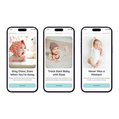 Baby Montior App Onboarding Screen baby monitor app mobile app monitor app onboarding screen ui design ux design