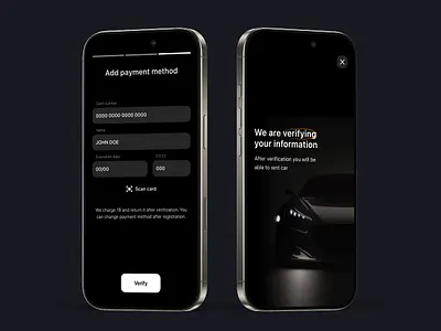 Rentify — KYC flow & card verification cardui kyc minimalui mobileapp productdesign uxdesign