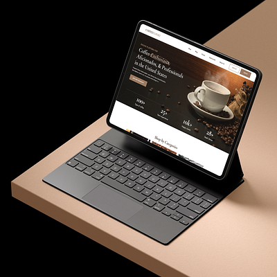 Coffee Enthusiasts Homepage Design. branding clean coffe design elementor icon landing logo modern page typography ui ux design vector webflow website wordpress