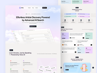 Voice AI Landing Page ai ai landing page hero hero section landing page minimal minimal design mordern ui design ux voice ai website