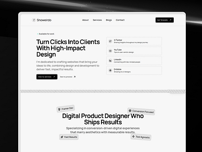 Snoweirdo - Minimal Framer Portfolio designer portfolio developer portfolio framer framer light mode framer portfolio framer template framer website hero section light mode light mode hero section light mode potfolio minimal hero section minimal portfolio portfolio hero section
