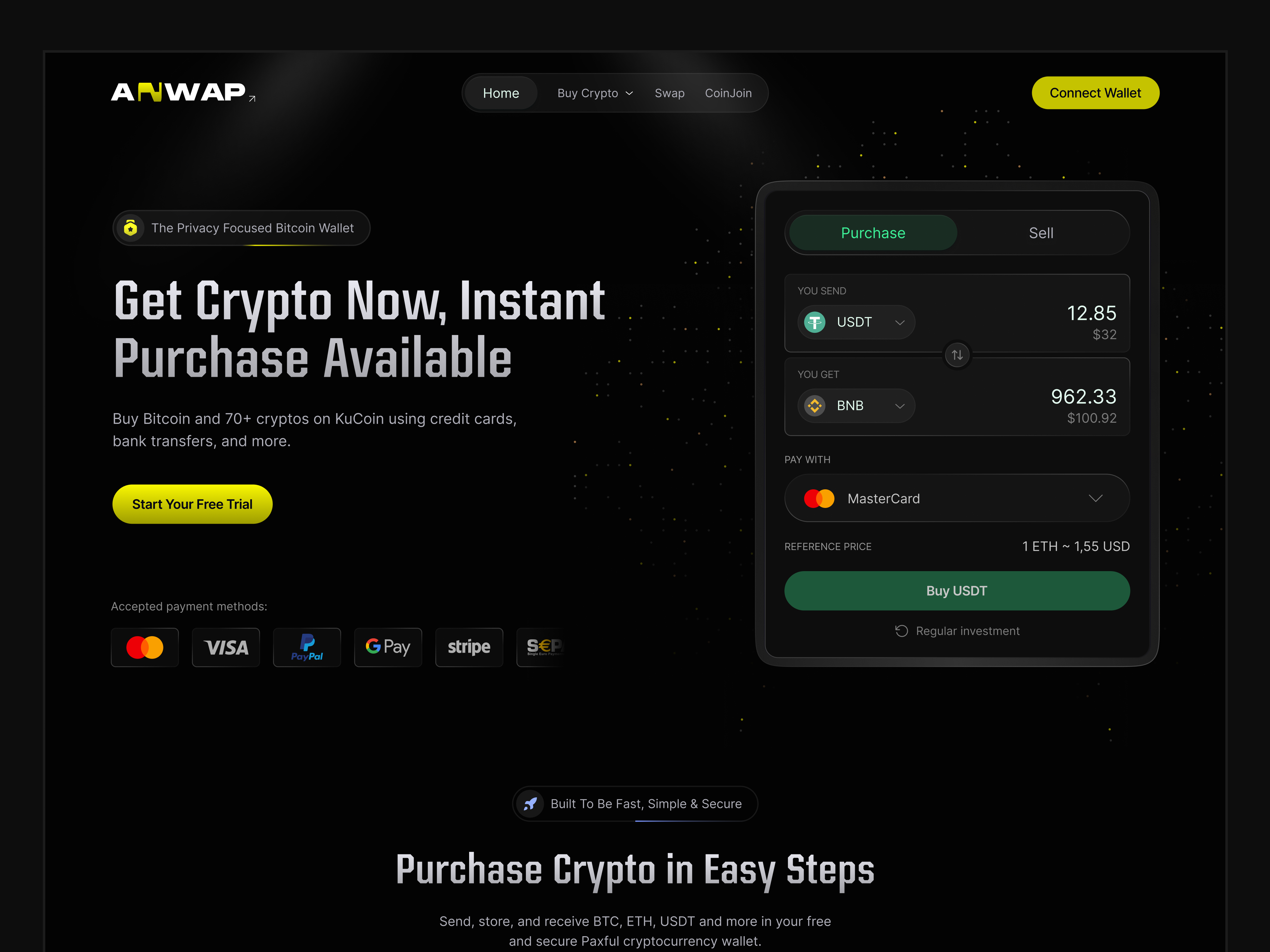 Web Design for Crypto P2P Platform