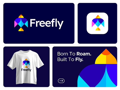 Freefly Colorful bird logo design bird logo brand identity branding colorful logo design fly logo flying free fly freedom logo graphic design logo logo design minimal modern multicolor sparrow logo vibrant logo