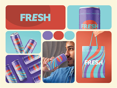Fresh Branding brand identity branding cans cans packaging colorful colorful design logo packaging design pattern visual identity