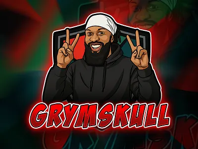 Twitch Banner Name: GRYMSKULL 2d design graphic design grymskull illustration open for commission stallion studio limited twitch banner