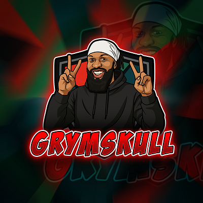 Twitch Banner Name: GRYMSKULL 2d design graphic design grymskull illustration open for commission stallion studio limited twitch banner