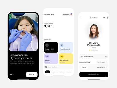 Doctor Consultant Mobile App - MVP ai appointment care dentist doctor doctor appointment app graphic design health health care heart hospital medicine minimal design treatment ui video call app