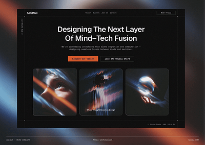 Agency hero section in dark mode agency website dark mode futuro design hero section design landing page design midjourney visuals modern dark mode design modern design ui ui design web design website design website in dark mode