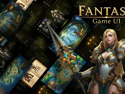 ⚔️FANTASY RPG GAME GUI DESIGN - Mytherra Realms 2d 3d button pack design fantasy game ui graphic design icons interface medieval mobile ui rpg ui