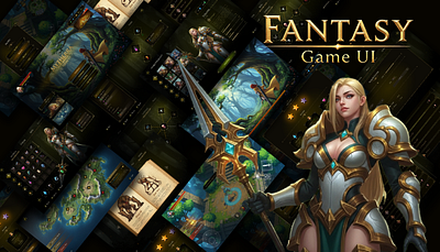 ⚔️FANTASY RPG GAME GUI DESIGN - Mytherra Realms 2d 3d button pack design fantasy game ui graphic design icons interface medieval mobile ui rpg ui