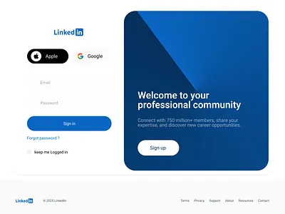 Reimagining the LinkedIn Login concept daily ui challenge graphic design interface login screen minimal ui