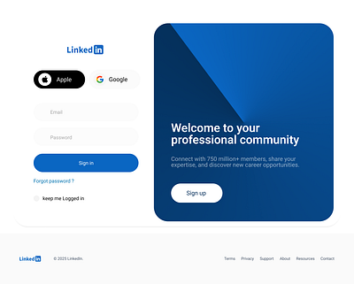 Reimagining the LinkedIn Login concept daily ui challenge graphic design interface login screen minimal ui