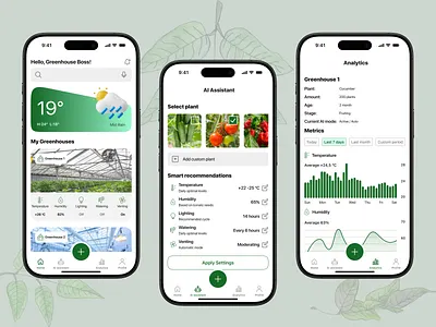 🌿 SmartGrow — AI-Powered Greenhouse Assistant App agricultureapp agritech aiassistant climatecontrol dashboarddesign farmingapp greentech iotapp mobileappdesign mobileui smartfarming smartgreenhouse sustainabledesign uidesign uxdesign