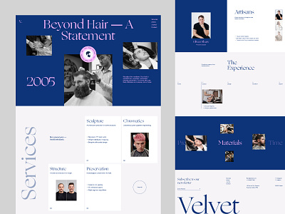 Velvet - Salon Landingpage creative design dribbble landing page landing page design landingpage layout minimal design salon swiss design ui ui design ui ux uidesign user experience user interface ux web web design website design