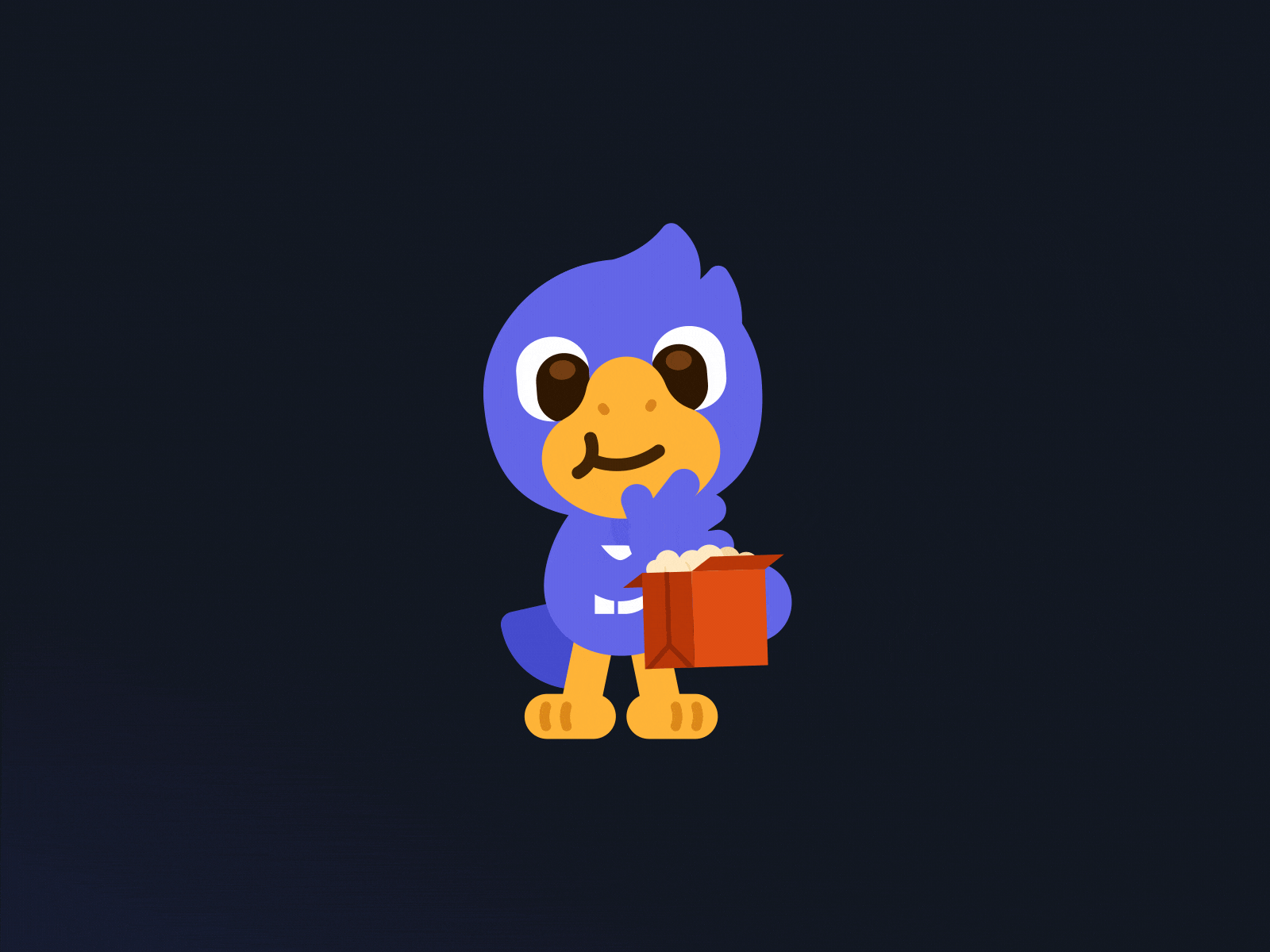 DocFlo Mascot Animation animation berg branding character chewing design eating graphic illustration loop mascot motion motion graphics parrot popcorn tasty