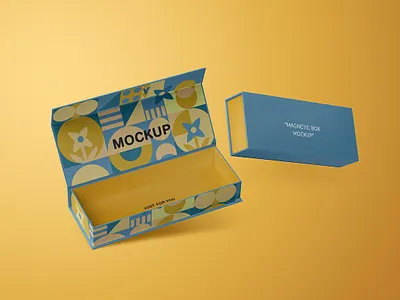 Slim Rectangular Magnetic Box Mockup box mockup branding mockup chocolate box clothing cosmetic customizable foldable gift box magnetic box mockup packaging mockup rectangular slim magnetic box