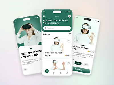 Cutting-Edge VR Mobile App UI Design design figma design ios design landing page design mobile app design responsive design screenshot design ui uiux vr design vr mobile app vr ui vr ux