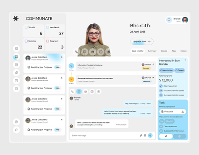Dashboard Design Communication ai ai assistant app assistant business chat chatbot communcation crm dashboard design interface message message app mobile app saas team management ui ux web