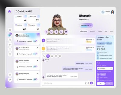 Dashboard Design Communication ai assistant app assistant business chat chatbot communcation crm dashboard design interface message message app mobile app saas team management ui ux web
