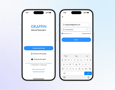 GRAFFIN - Sign-In UX/UI Template (Mobile & Tablet · Light Ver.) design download graffin input login mobile onboarding signin ui ux