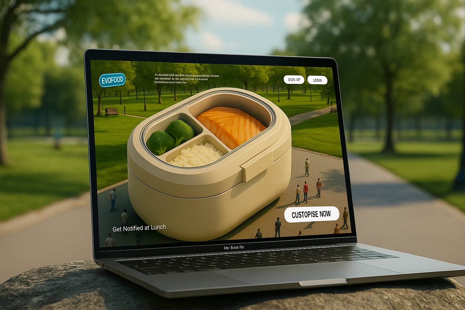 EVOFOOD | Futuristic Smart Meal Pod UI ai design figma interface landing page saas ui uiu web website