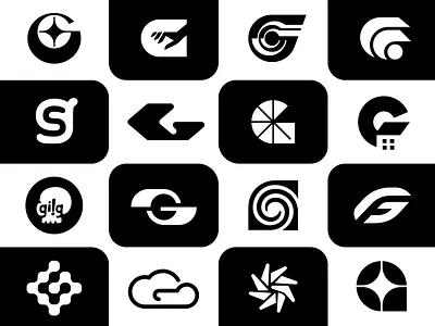 G's over the years black g letter logo monogram symbol