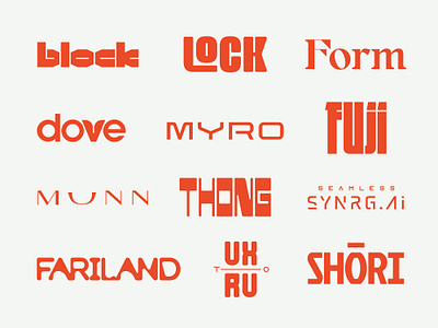 Wordmarks Roundup Vol06 ai bespoke brand branding collection custom fashion health lettering letters logo logotype roundup sports typography volume wordmark