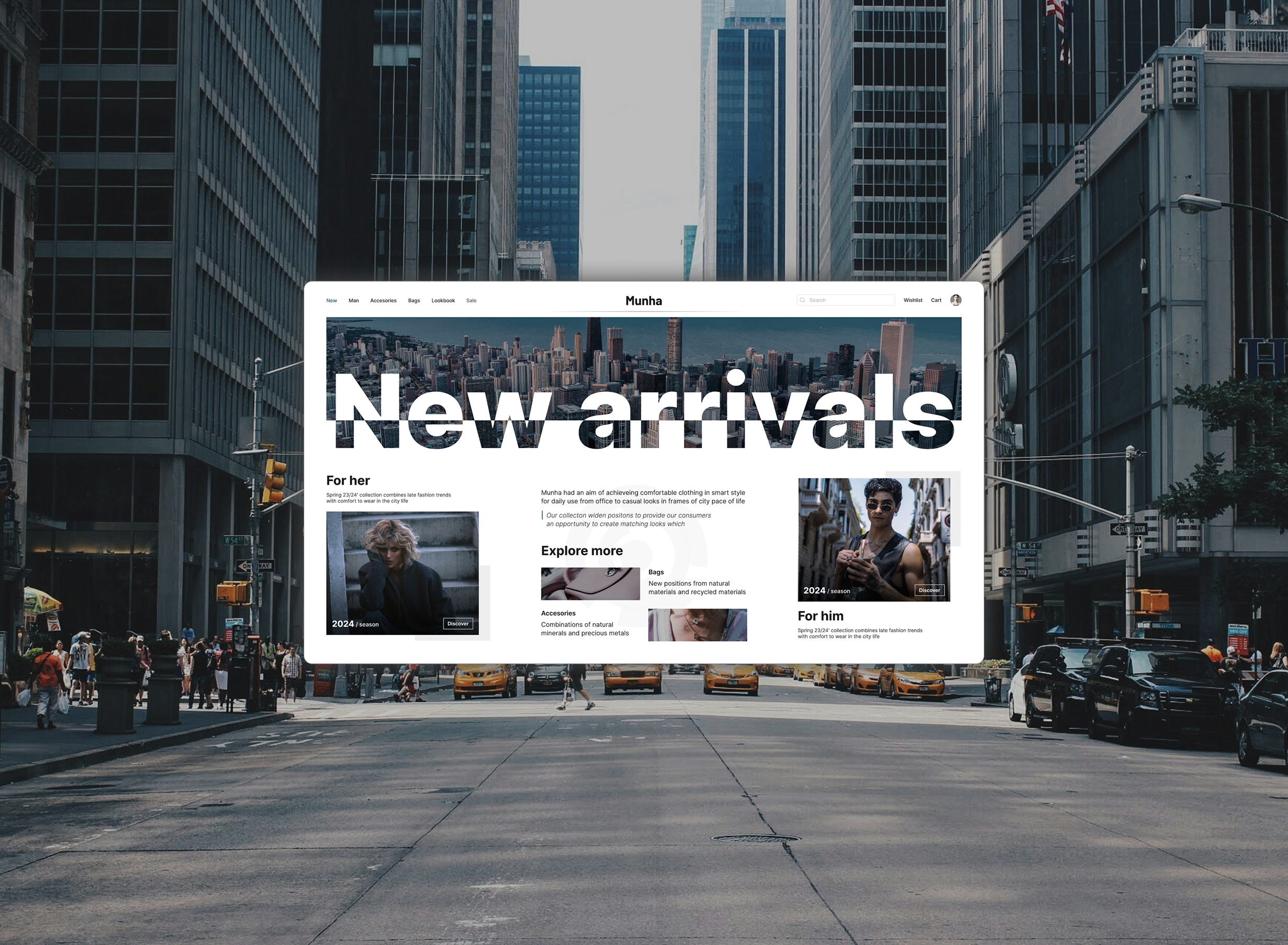 Clothing WebSite – Munha branding figma ui ux
