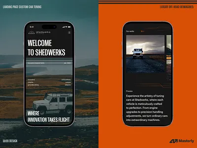 UI/UX Design for Custom Car Tuning Website | Masterly automotive brand custom car tuning design landing page landing page design luxury car mobile design navigation responsive ui ui design uiux uiux design user experience user interface ux ux design web design website website design