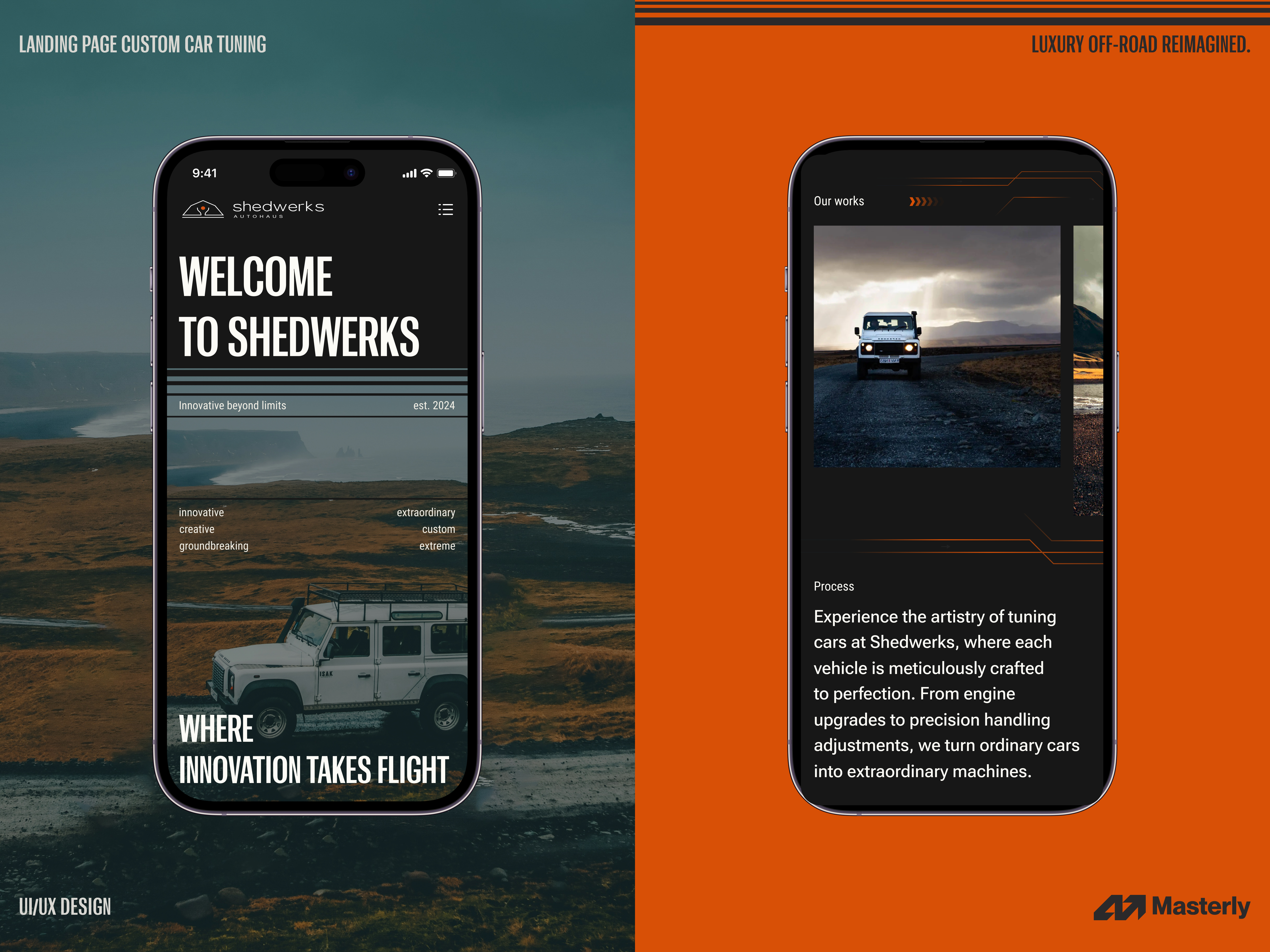 Example of UI/UX Design for Custom Car Tuning Website | Masterly