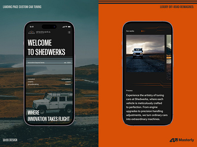 UI/UX Design for Custom Car Tuning Website | Masterly automotive brand custom car tuning design landing page landing page design luxury car mobile design navigation responsive ui ui design uiux uiux design user experience user interface ux ux design web design website website design