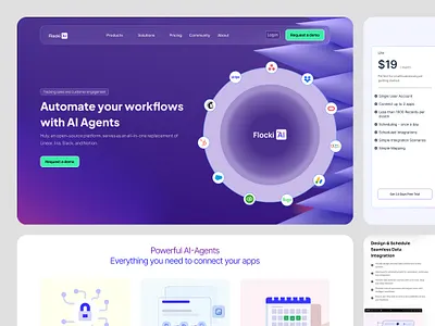 AI Agent Flocki Visual 1 ai agent ai agent figma design ai agent landing page ai agent ui ai agent website ai agent workflow automation landing page product design productdesign ui design workflowautomation