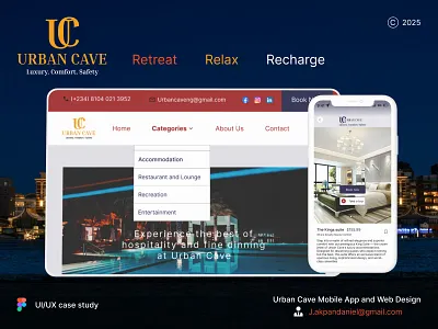 Urban Cave Hospitality Mobile and Web App. UI/UX Case Study app app design dashboard inventory landing page logo mobile app mobile app design research ui uiux ux web app web app design