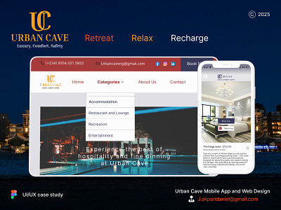 Urban Cave Hospitality Mobile and Web App. UI/UX Case Study app app design dashboard inventory landing page logo mobile app mobile app design research ui uiux ux web app web app design