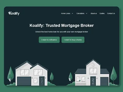 Koalify Website Houses Illustration adobe illustrator cc branding design design challenge graphic design house house illustration illustration landing page design logo ui ux vector web design website illustration