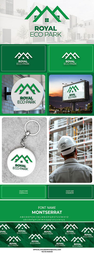 Royal Eco Park — Complete Brand Identity Design brandidentity brandingdesign creativebranding designsystem ecofriendly logodesign logopresentation realestatebrand