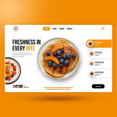 PANCAKE WEBSITE DESIGN app branding design elementor graphic design graphic designer illustration landing page logo pancake store trend ui uiux vector web web design website website design wordpress