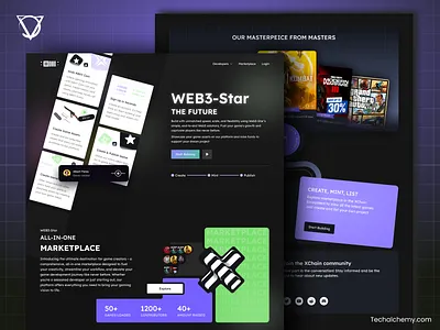 Web3-Star - Powering the Future of Game Creation crypto dark theme graphic design ui ux web3