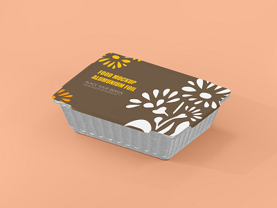 Aluminum Foil Food Container 3d 3d mockup aluminum foil branding design food food container food labeling graphic design illustration logo mockup mrfauzi realistic mockup vector