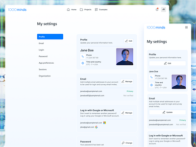 Minimal SaaS Settings Page – UI accountsettings