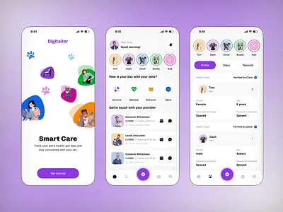 PetCare – All-in-One Mobile App for Pet Health & Services app design cat care dog care mobile app mobile ui pet app pet appointment pet care pet grooming pet health pet owner pet services pet tracker uiux user interface vet app