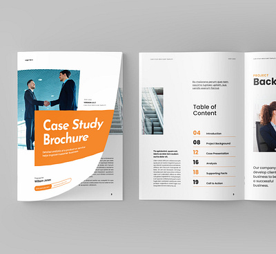 Case Study Brochure Template branding brochure business case creative design illustration layout study template